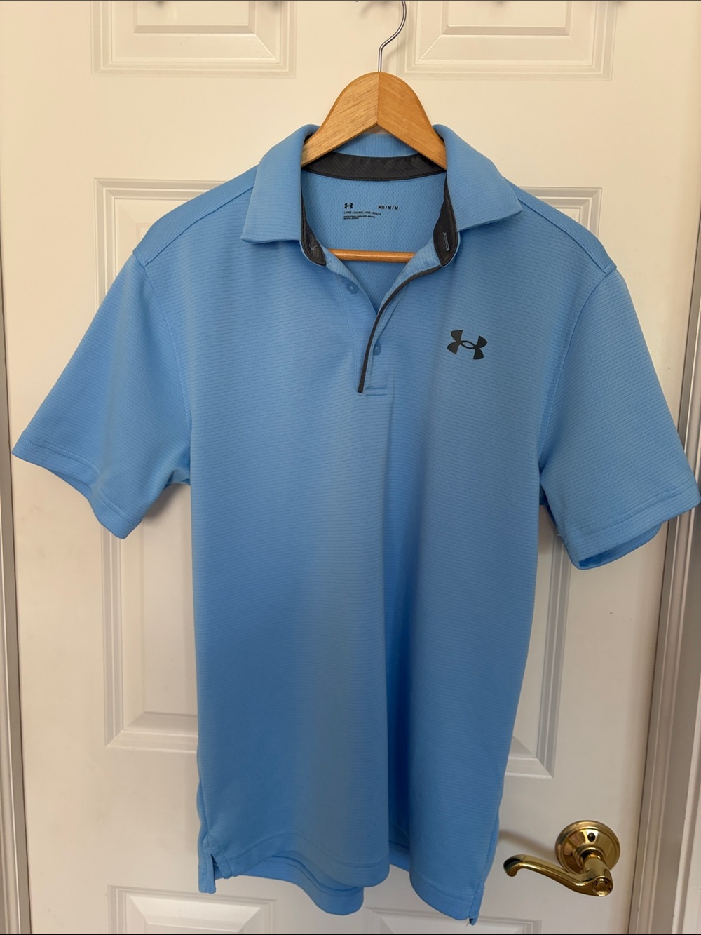 Under Armour Men’s Sky Blue Polo with Contrast Trim